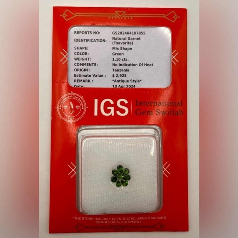 Rare Natural Green Tsavorite Garnet 1.10 cts Loose Gemstones Luxury Gift Garnet - Picture 1 of 4